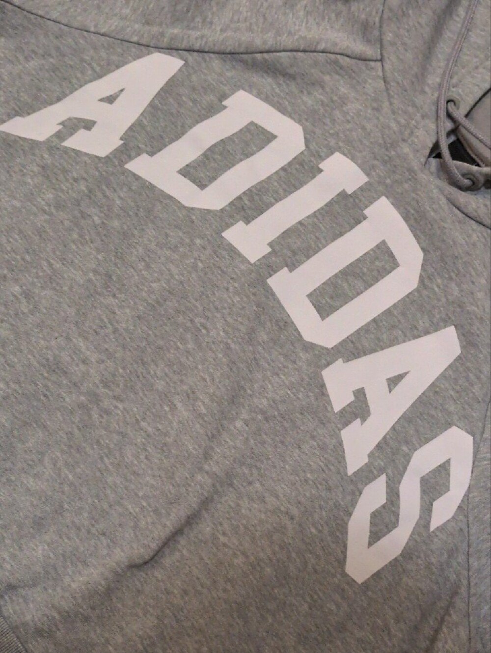 adidas Grey Cropped Pullover Hoodie with White Logo - Picture 3 of 9